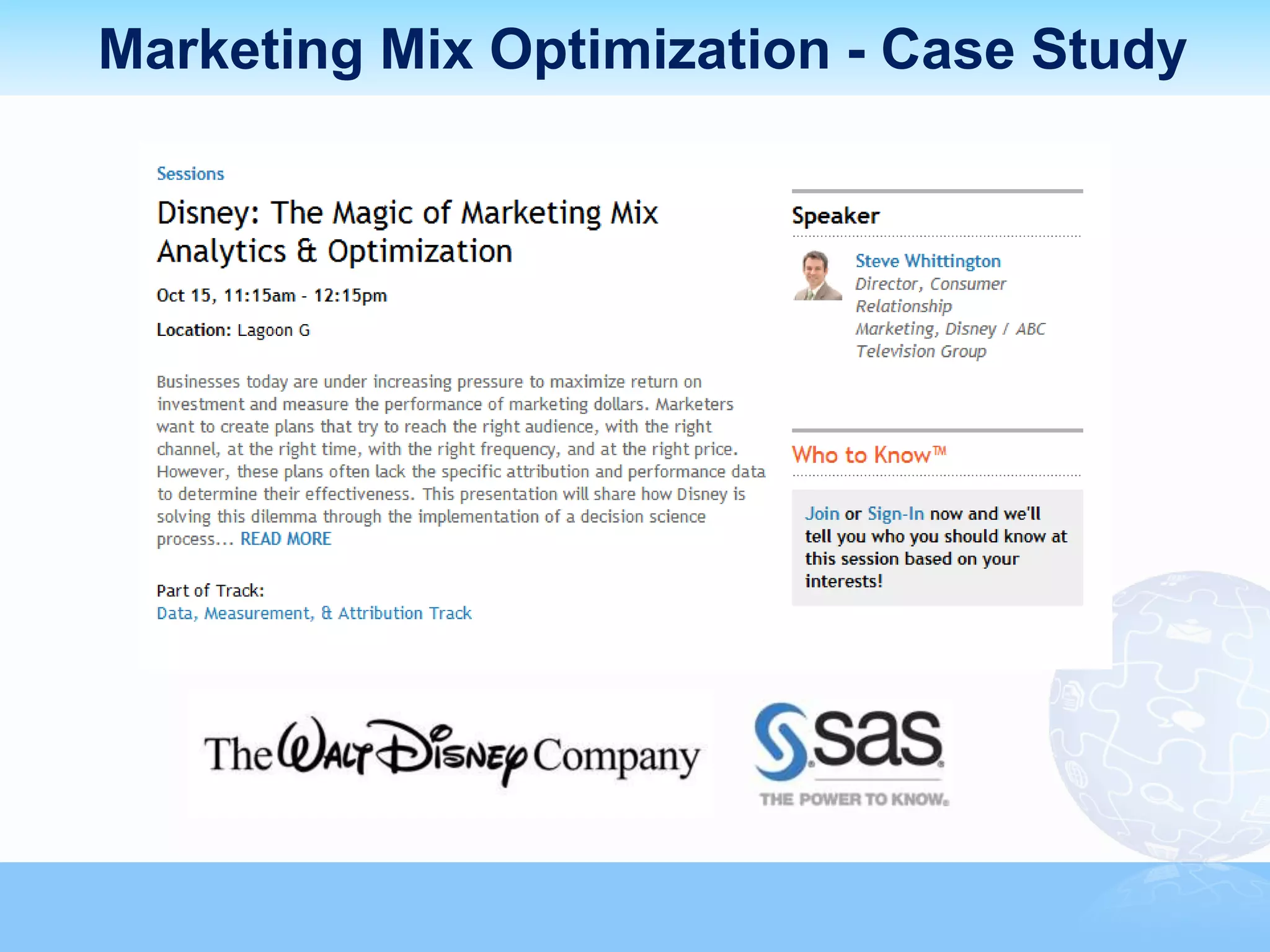 Marketing Mix Optimization - Case Study
 