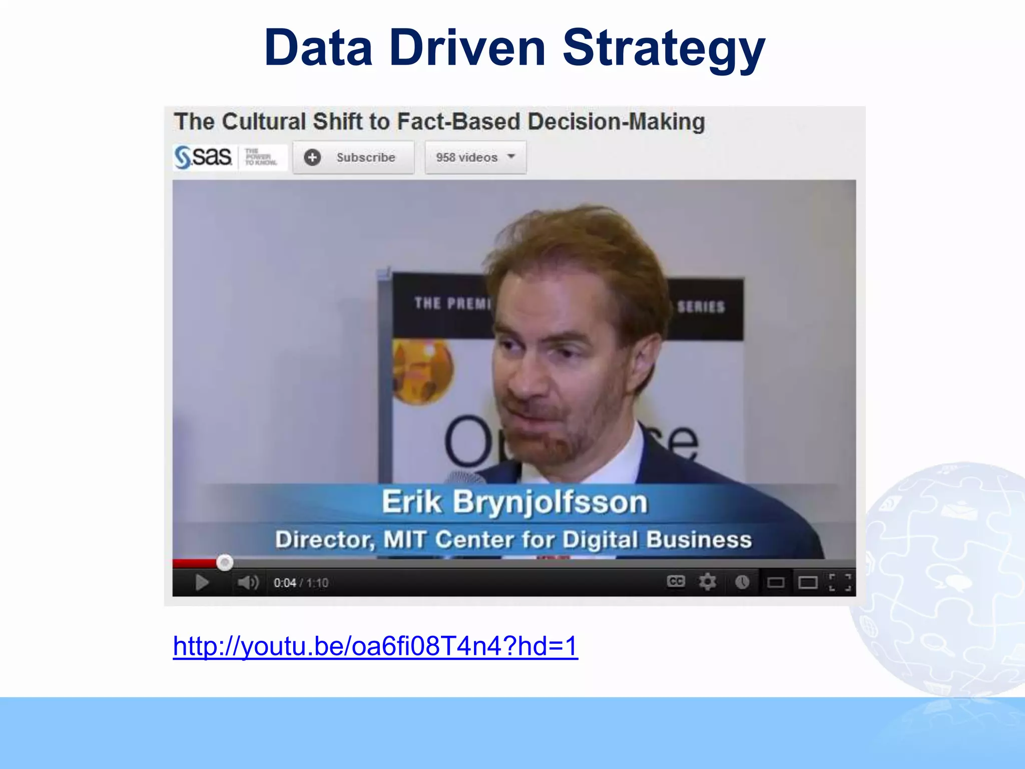 Data Driven Strategy




http://youtu.be/oa6fi08T4n4?hd=1
 