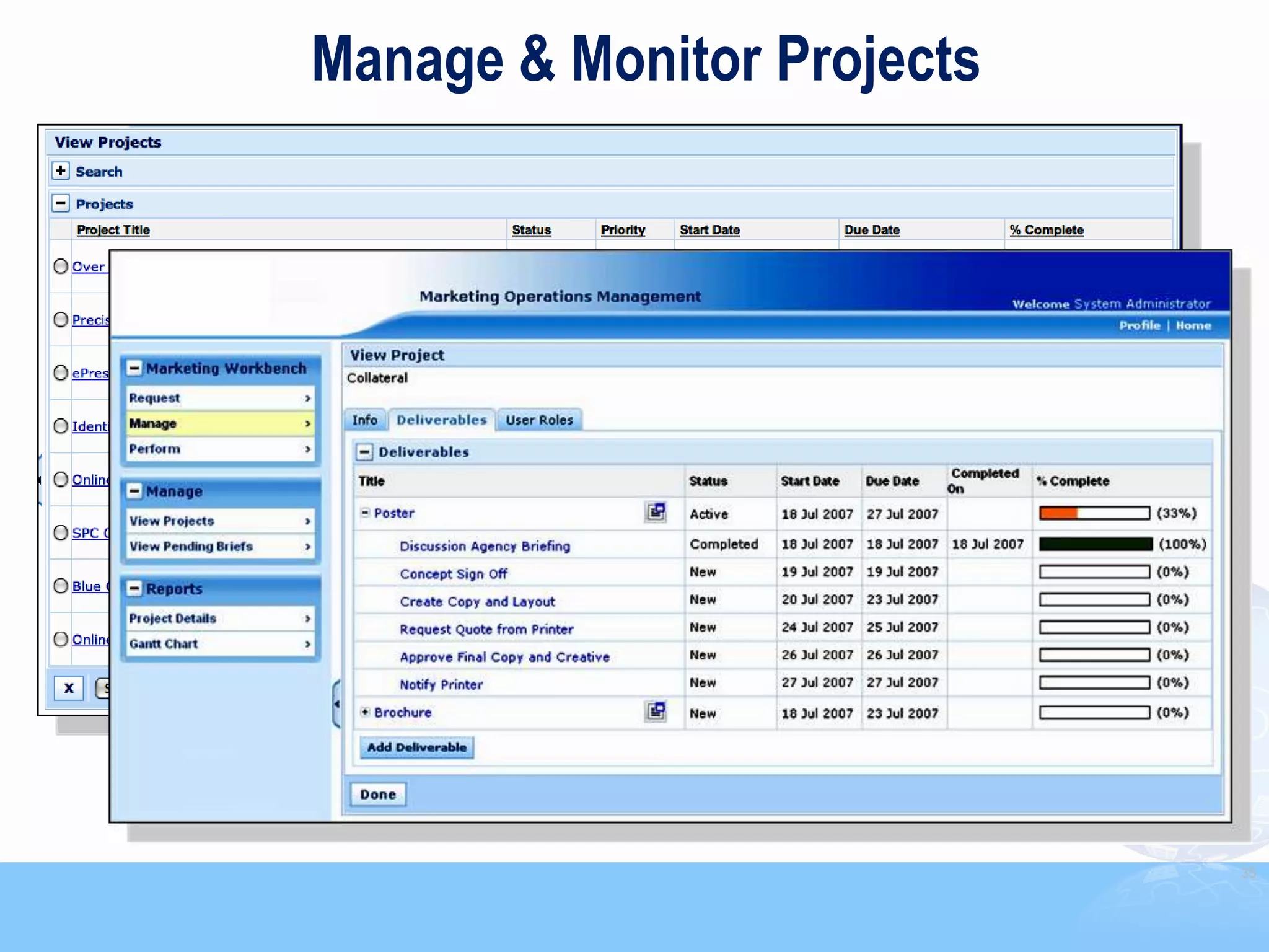 Manage & Monitor Projects




                            35
 