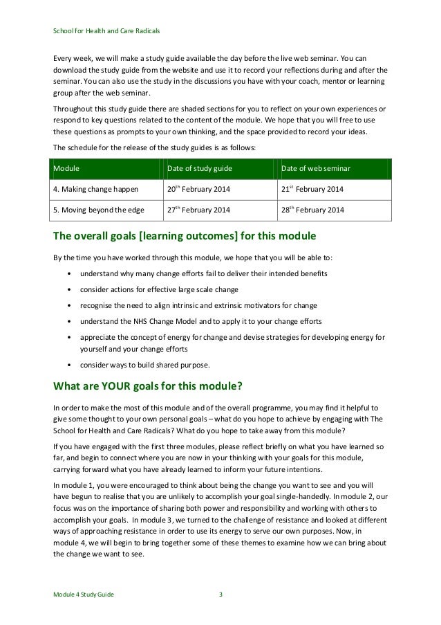 Module 4 study guide making change happen