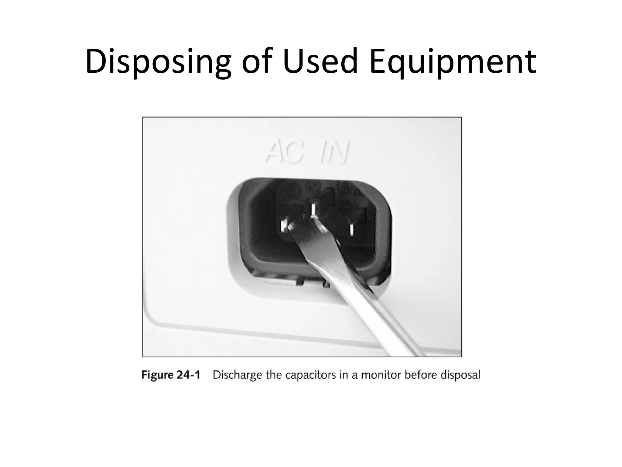 Disposing of Used Equipment
 