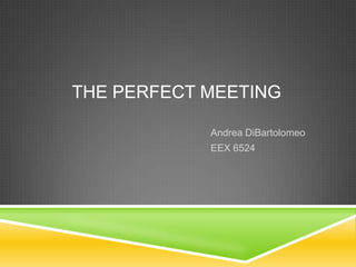 THE PERFECT MEETING
Andrea DiBartolomeo
EEX 6524

 