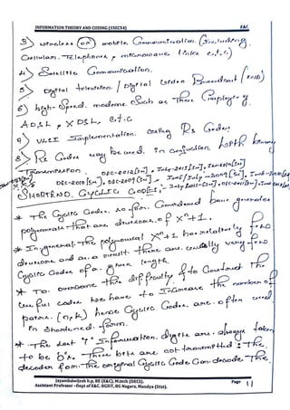 VTU CBCS E&C 5th sem Information theory and coding(15EC54) Module -5 notes