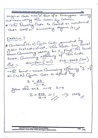 VTU CBCS E&C 5th sem Information theory and coding(15EC54) Module -5 notes