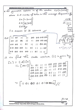 VTU CBCS E&C 5th sem Information theory and coding(15EC54) Module -5 notes