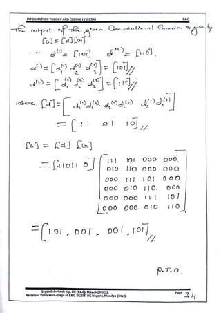 VTU CBCS E&C 5th sem Information theory and coding(15EC54) Module -5 notes