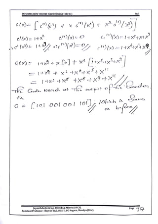 VTU CBCS E&C 5th sem Information theory and coding(15EC54) Module -5 notes