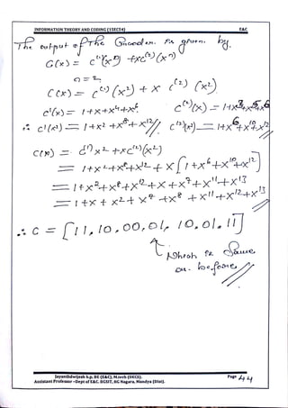 VTU CBCS E&C 5th sem Information theory and coding(15EC54) Module -5 notes