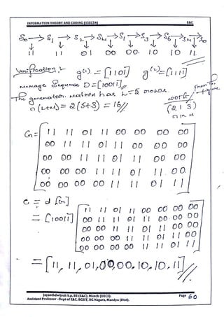 VTU CBCS E&C 5th sem Information theory and coding(15EC54) Module -5 notes