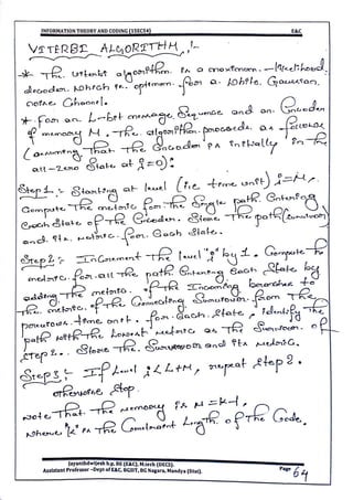 VTU CBCS E&C 5th sem Information theory and coding(15EC54) Module -5 notes