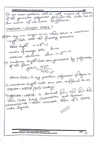 VTU CBCS E&C 5th sem Information theory and coding(15EC54) Module -5 notes