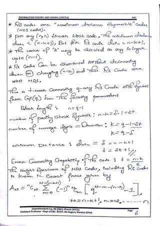 VTU CBCS E&C 5th sem Information theory and coding(15EC54) Module -5 notes