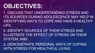 Coping with stress in middle and late adolescence | PPTX