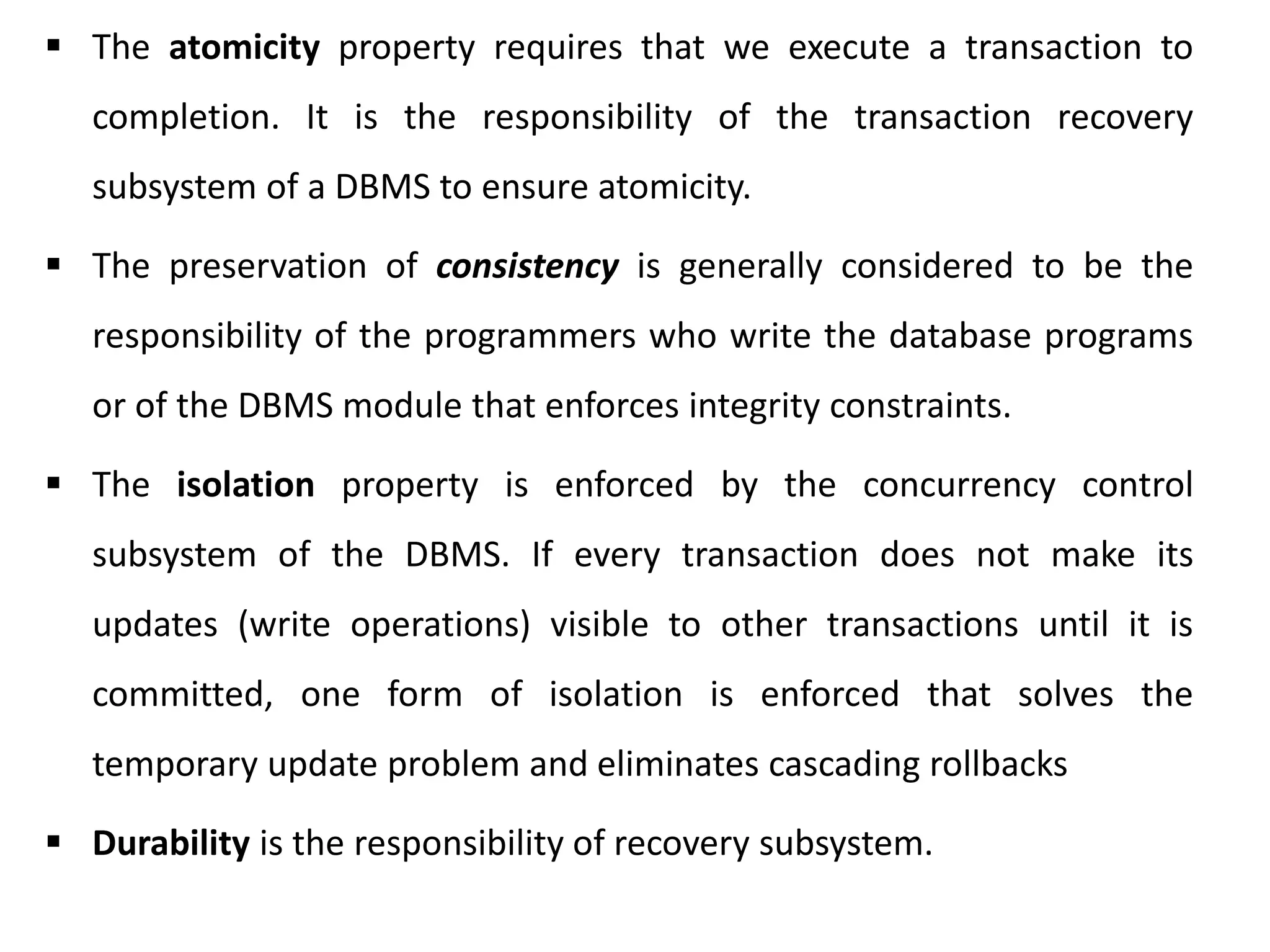 Transactions and concurrency control mechanisms in database management ...