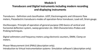 KTU -EET 203 Module 5 Transducers and Digital instruments including ...