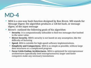 Md4 Hash Example cryptography module-5 cyber securityantipatterns , | PPTX