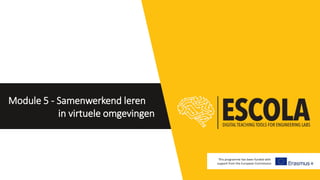 Module 5 - Samenwerkend leren
in virtuele omgevingen
This programme has been funded with
support from the European Commission
 