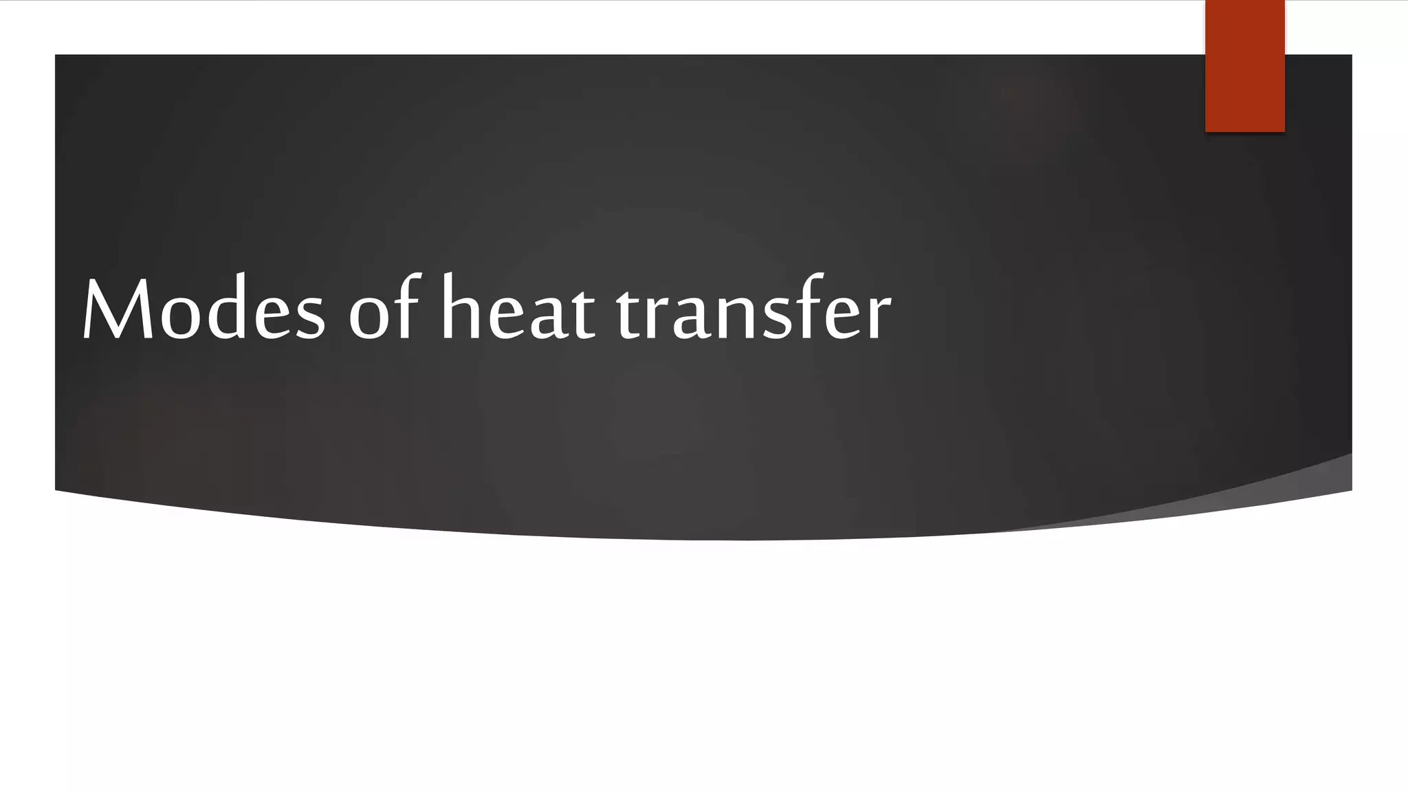Modes of heat transfer
 