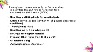 Msd Risk Lift INTRODUCTION TO PHYSICAL EXAMINATION | PPTX