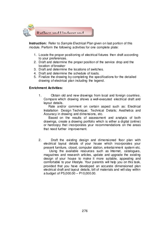 Module 5 module 3 draft electrical and electronic layout and details | Specification Of Electrical Plan | | SlideShare