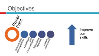 Objectives


             Improve
             our
             skills
 
