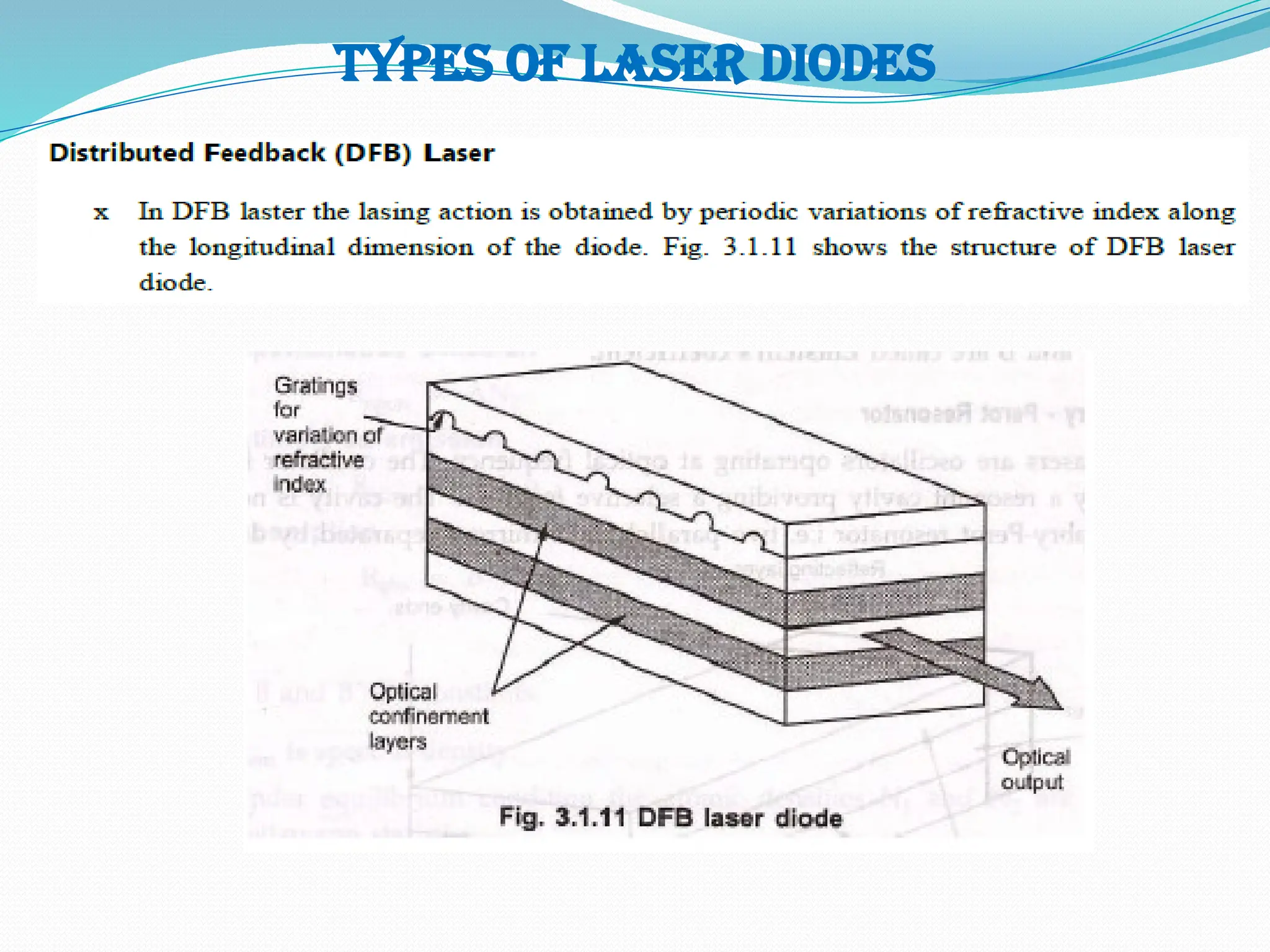 TYPES OF LASER DIODES
 
