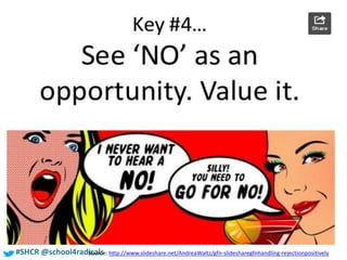 #SHCR @school4radicals#SHCR @school4radicalsSource: http://www.slideshare.net/AndreaWaltz/gfn-slidesharegfnhandling-rejectionpositively
 