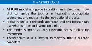 Module 5 Lesson 3 ASSURE Model, Assure model | PPTX