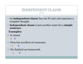 Independent Clause Example.pdf Module 5 lesson 5.1 | PDF
