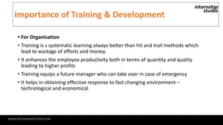 Comprehensive Guide to Training and Development in HR Management | PDF