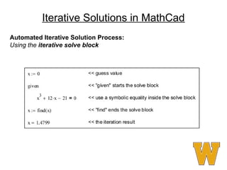 Module 5 Mathcad Iterative Solutions.ppt