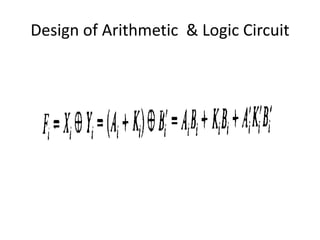 Design of Arithmetic & Logic Circuit
 
