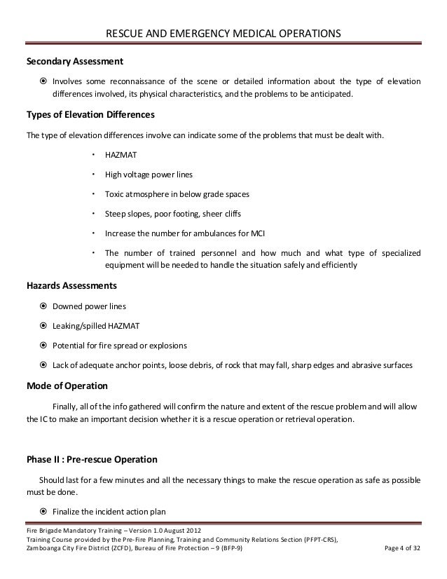 volunteer fire brigade training module 5 rescue and emergency medical volunteer fire department incident report template