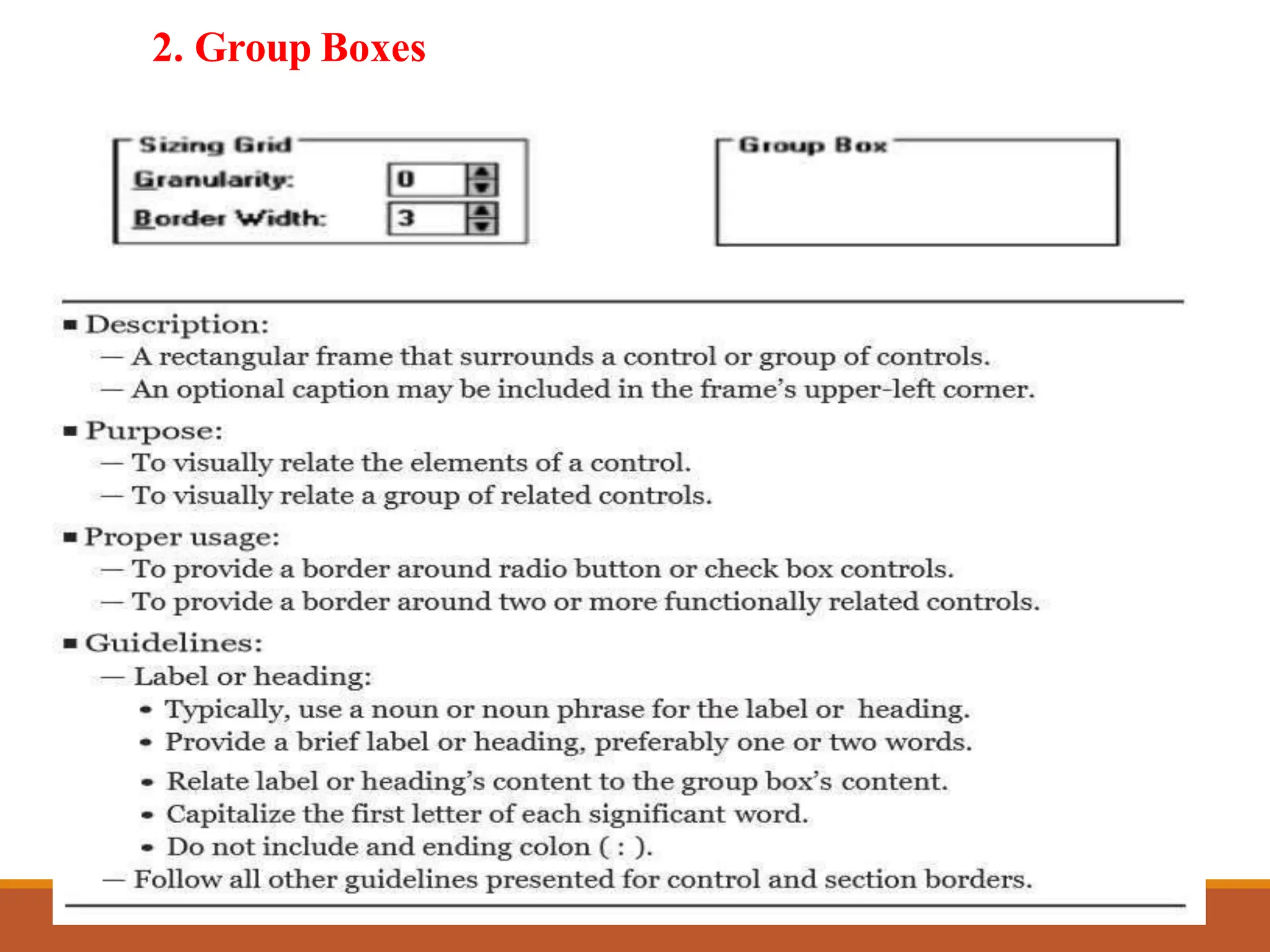 2. Group Boxes
 