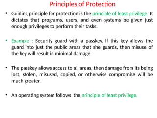 Principles Of Protection operating system Module 5 Secondary storage | PPTX