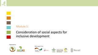 Module 5: Consideration of social aspects for inclusive development
