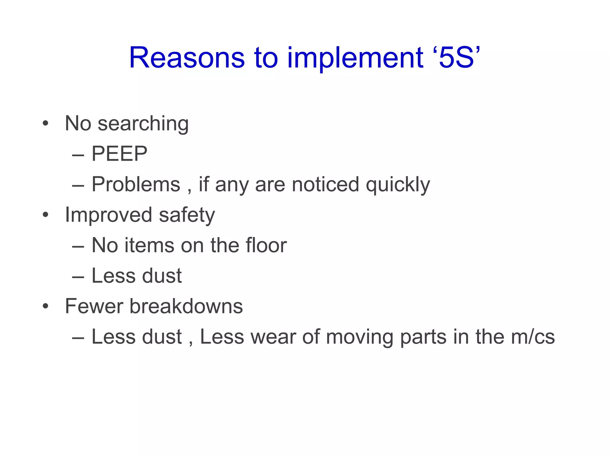 Workplace management : 5S / Visual Control | PDF