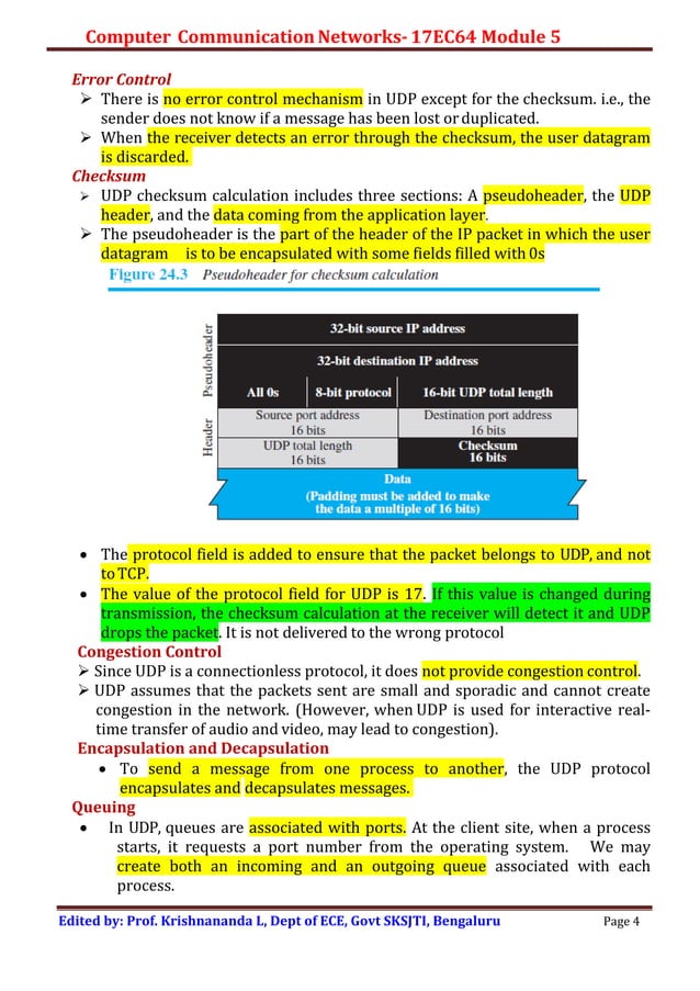 Computer Communication Networks- TRANSPORT LAYER PROTOCOLS | PDF | Free ...
