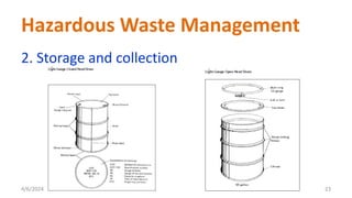 2. Storage and collection
4/6/2024 23
Hazardous Waste Management
 