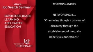 NETWORKING IS…
”Channeling though a process of
discovery through the
establishment of mutually
beneficial connections.”
 
