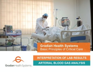 ARTERIAL BLOOD GAS ANALYSIS
Gradian Health Systems
Basic Principles of Critical Care
INTERPRETATION OF LAB RESULTS
 
