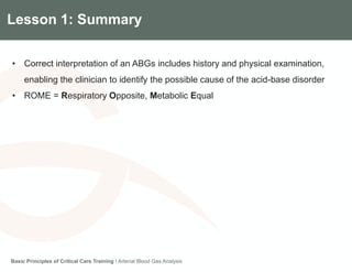 Abgs Using Rome Module 6.1 Arterial Blood Gas Analysis | PPTX