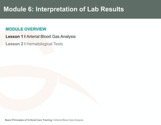 Module 6.1 Arterial Blood Gas Analysis | PPTX