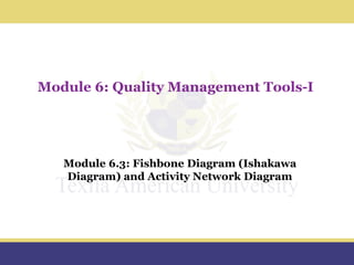 Module 6.3- Fishbone Diagram (Ishakawa Diagram) and Activity Network ...