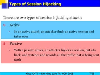 Types of Session Hijacking 