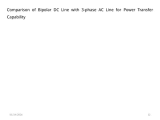 01/24/2026 12
Comparison of Bipolar DC Line with 3-phase AC Line for Power Transfer
Capability
 