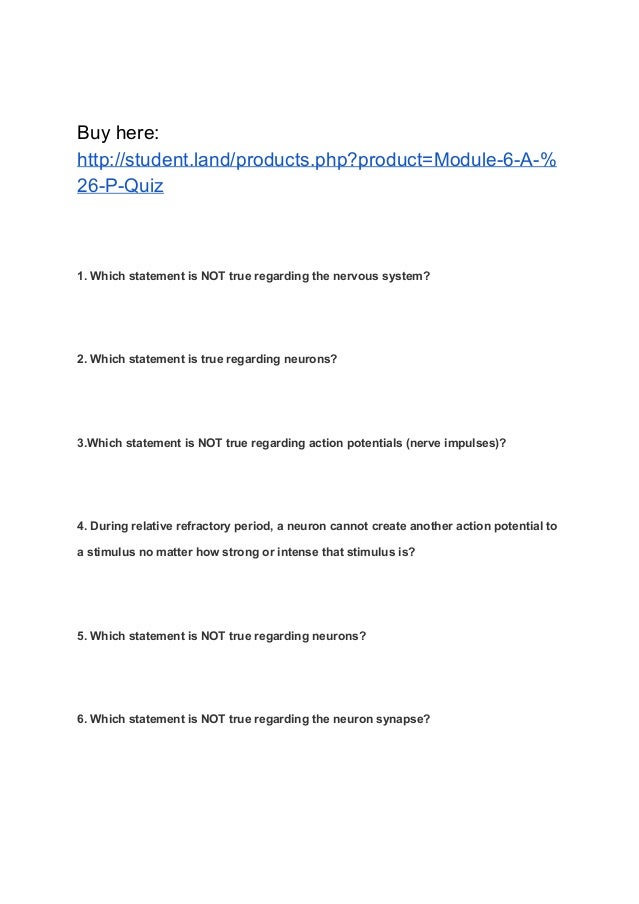 Module 6 A & P Quiz