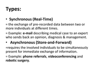 Telesync Example Module 6 assignment 3 telemedicine (2) | PPT