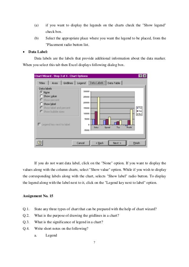 Module 6 component of excel chart