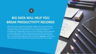 BIG DATA WILL HELP YOU
BREAK PRODUCTIVITY RECORDS
9
None of your future investments will deliver a higher return on your i...